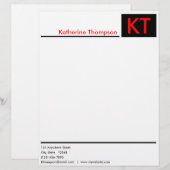 Schone, minimale briefhoofd (Voorkant / Achterkant)