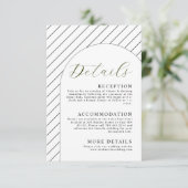 Schone minimale bruiloft - Sluitingskaart Informatiekaartje (Staand voorkant)