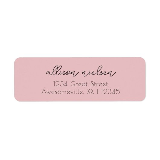 Schone, minimale Casual lichtspoelroze Etiket (Voorkant)
