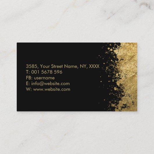 Schone, minimale gepenselde goudplatter visitekaartje (Achterkant)