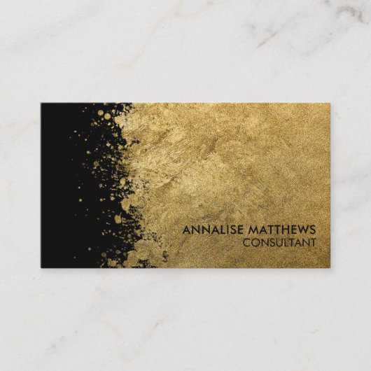 Schone, minimale gepenselde goudplatter visitekaartje (Voorkant)