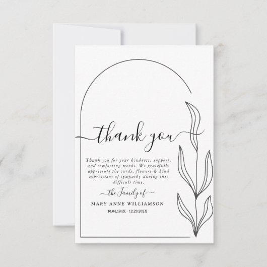 Schone minimale tekstscript begrafenis bedankt kaa (Voorkant)