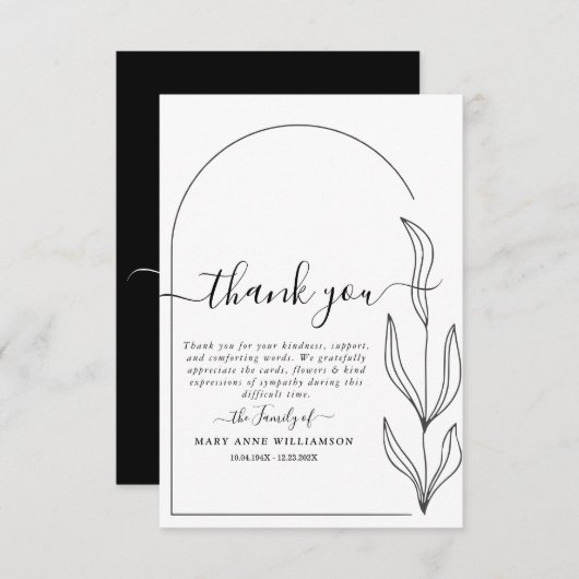 Schone minimale tekstscript begrafenis bedankt kaa (Voorkant / Achterkant)