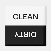 Schone, minimale zwarte en witte vaatwasmachine  magneet (Voorkant)