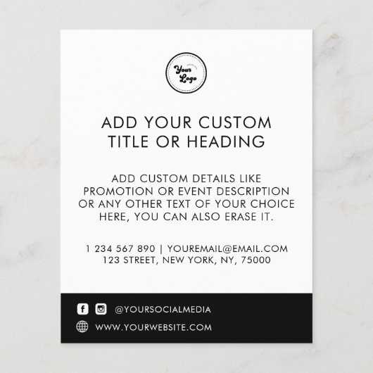 Schone minimalistische aangepaste Logo sociale med Flyer (Achterkant)