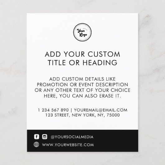 Schone minimalistische aangepaste Logo sociale med Flyer (Voorkant)