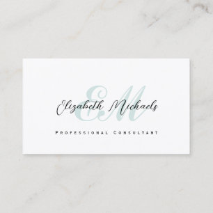 Schone minimalistische elegante aqua zwart visitekaartje