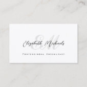 Schone minimalistische elegante zwart grijs visitekaartje (Achterkant)