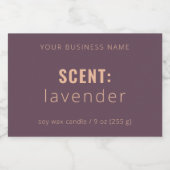 Schone minimalistische kaars voor kuit en tan voedselcontainer etiket (Enkel label)