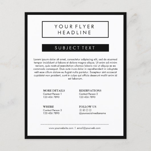 Schone minimalistische sociale media luxe zwart-wi flyer (Voorkant)