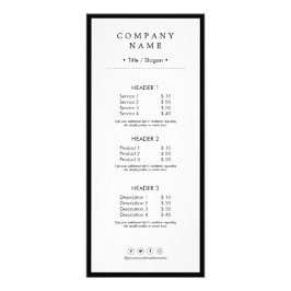 Schone minimalistische sociale media luxe zwart-wi reclamekaart