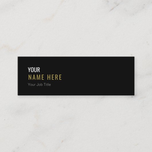 Schone minimalistische zwarte mini-Visitekaartje Mini Visitekaartje (Voorkant)