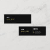 Schone minimalistische zwarte mini-Visitekaartje Mini Visitekaartje (Voorkant / Achterkant)