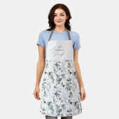 Schone, moderne, botanische groene groene vakantie schort (Gedragen)