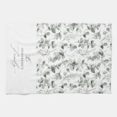 Schone, moderne, botanische groene groene vakantie theedoek (Horizontaal)