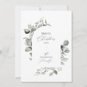 Schone moderne elegant botanische groene grijs feestdagenkaart (Voorkant)