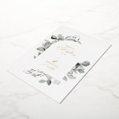 Schone moderne elegant botanische groene grijs folie feestdagenkaart (Gedraaid)