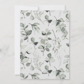 Schone moderne elegant botanische groene grijze fo feestdagenkaart (Achterkant)