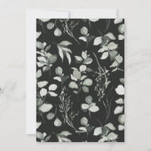 Schone moderne elegante botanische groene grijze f feestdagenkaart (Achterkant)