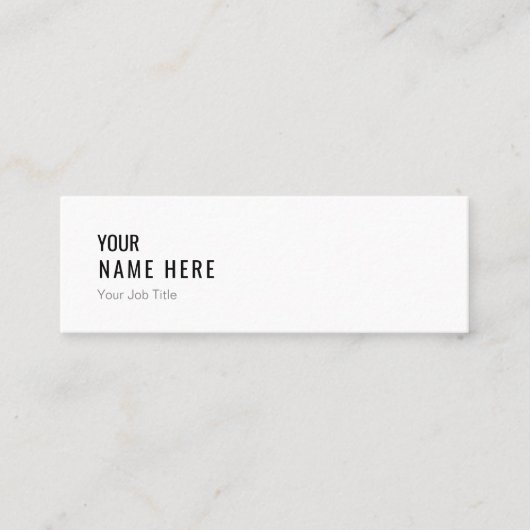 Schone, moderne witte mini-Visitekaartje Mini Visitekaartje (Voorkant)