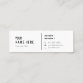 Schone, moderne witte mini-Visitekaartje Mini Visitekaartje (Achterkant)