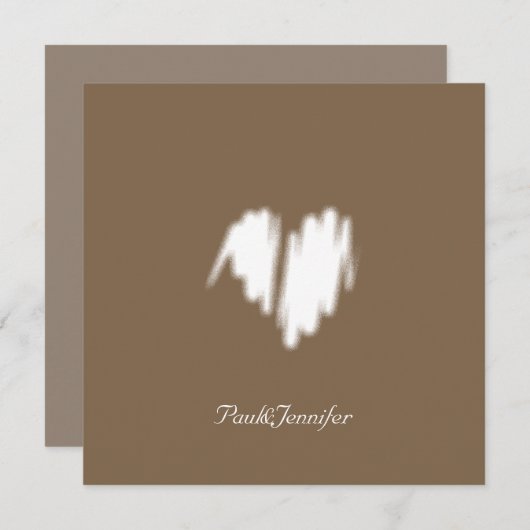 Schone monochrome moderne classy Vibe Love Heart Bedankkaart (Voorkant / Achterkant)