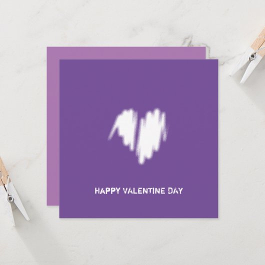 Schone monochrome moderne classy Vibe Love Heart Kaart (Voorkant / Achterkant in situ)