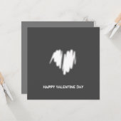 Schone monochrome moderne classy Vibe Love Heart Kaart (Voorkant / Achterkant in situ)