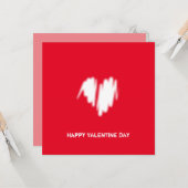 Schone monochrome moderne classy Vibe Love Heart Kaart (Voorkant / Achterkant in situ)