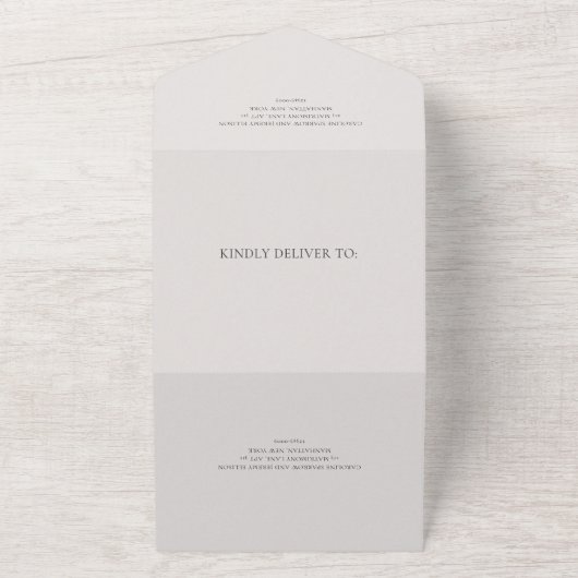 Schone Neutrale Elegante Huwelijk All In One Uitnodiging (Buitenkant)