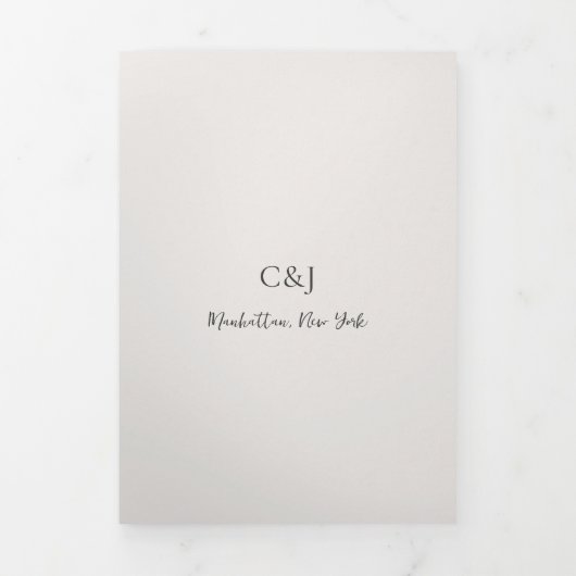 Schone Neutrale QR Code Elegant Huwelijk Drieluik Uitnodiging (Cover)