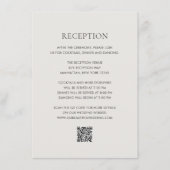 Schone Neutrale QR Code Elegant Huwelijk Informatiekaartje (Voorkant)