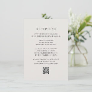 Schone Neutrale QR Code Elegant Huwelijk Informatiekaartje