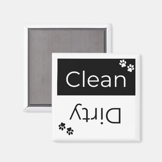 Schone of vieze Vaatwasser Magneet: Pawprints Magneet (Voorkant / Achterkant)