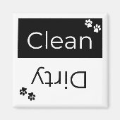 Schone of vieze Vaatwasser Magneet: Pawprints Magneet (Voorkant)