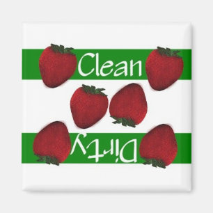Schone of vuile aardbeien Dishwasmachine Magnet