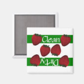 Schone of vuile aardbeien Vaatwasser Magneet (Voorkant / Achterkant)