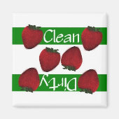 Schone of vuile aardbeien Vaatwasser Magneet (Voorkant)