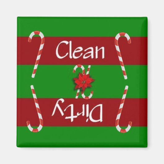 Schone of vuile Candy Cane Vaatwasser Magneet (Voorkant)