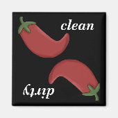 Schone of vuile chilipepers Vaatwasser Magneet (Voorkant)