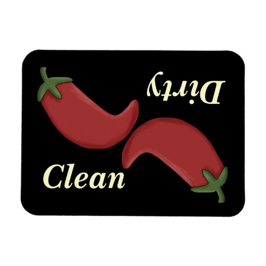 Schone of vuile chilipepers Vaatwasser Magneet (Horizontaal)