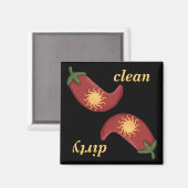 Schone of vuile chilipepers Vaatwasser Magneet (Voorkant / Achterkant)