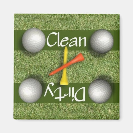 Schone of vuile golf Vaatwasser Magneet (Voorkant)