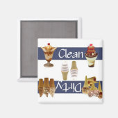 Schone of vuile Ice Cream Dishwasmachine Magnet (Voorkant / Achterkant)