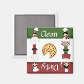 Schone of vuile Italiaanse chef-kok Vaatwasser Mag Magneet (Voorkant / Achterkant)