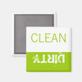 Schone of Vuile Magneten DIshwasmachine Labels Gro (Voorkant / Achterkant)