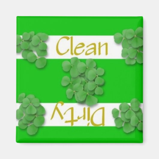 Schone of vuile Shamrock Vaatwasser Magneet (Voorkant)