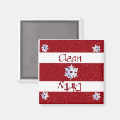 Schone of vuile sneeuwvlokken Vaatwasser Magneet (Voorkant / Achterkant)