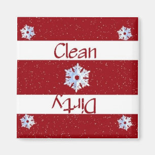 Schone of vuile Snowflakes Dishwasmachine Magnet