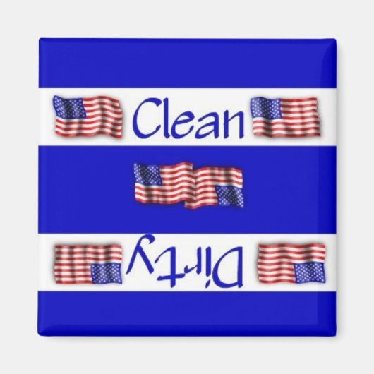 Schone of vuile vlag Vaatwasser Magneet (Voorkant)